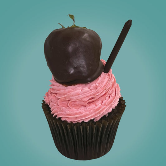 chocolate covered strawberry cupcake from The Cupcake Lab in Atlanta, GA – chocolate cupcake with strawberry frosting and chocolate drizzle

gourmet cupcake, chocolate strawberry, romantic dessert, chocolate cupcake, The Cupcake Lab ATL
