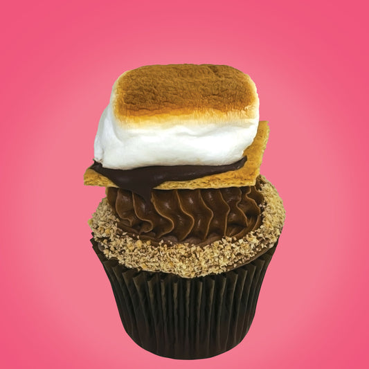 s’mores cupcake from The Cupcake Lab in Atlanta, GA – graham cracker base with chocolate cake and toasted marshmallow topping

gourmet cupcake, s’mores dessert, marshmallow frosting, graham cracker base, The Cupcake Lab ATL