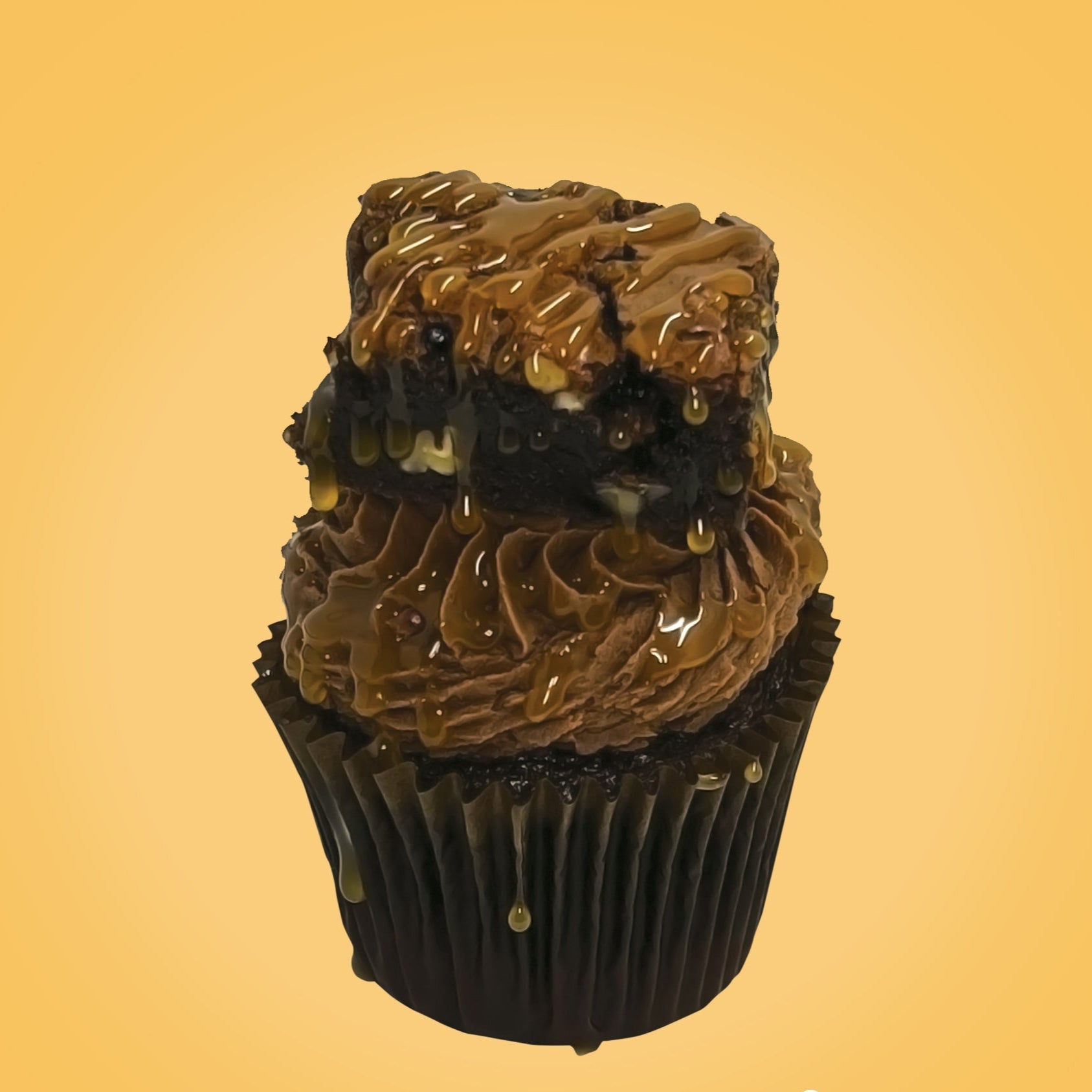 turtle brownie cupcake from The Cupcake Lab in Atlanta, GA – chocolate cupcake loaded with caramel, pecans, and brownie chunks

gourmet cupcake, turtle brownie, caramel pecan cupcake, chocolate cupcake, The Cupcake Lab ATL